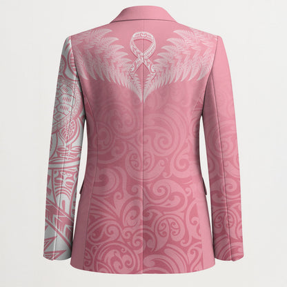 Personalised New Zealand Blazer Pink Ribbon Tattoo Mix Silver Fern