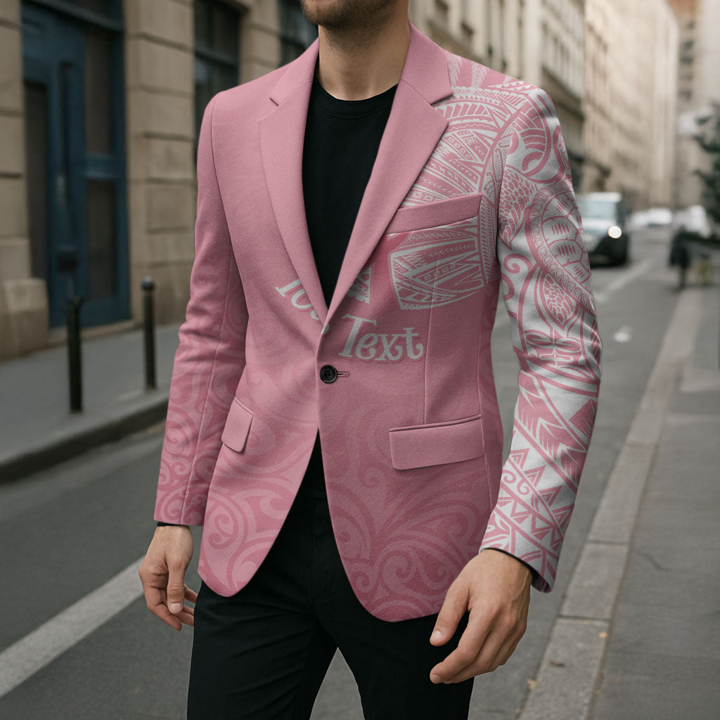Personalised New Zealand Blazer Pink Ribbon Tattoo Mix Silver Fern