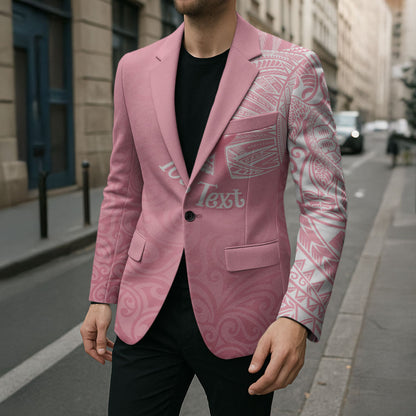 Personalised New Zealand Blazer Pink Ribbon Tattoo Mix Silver Fern