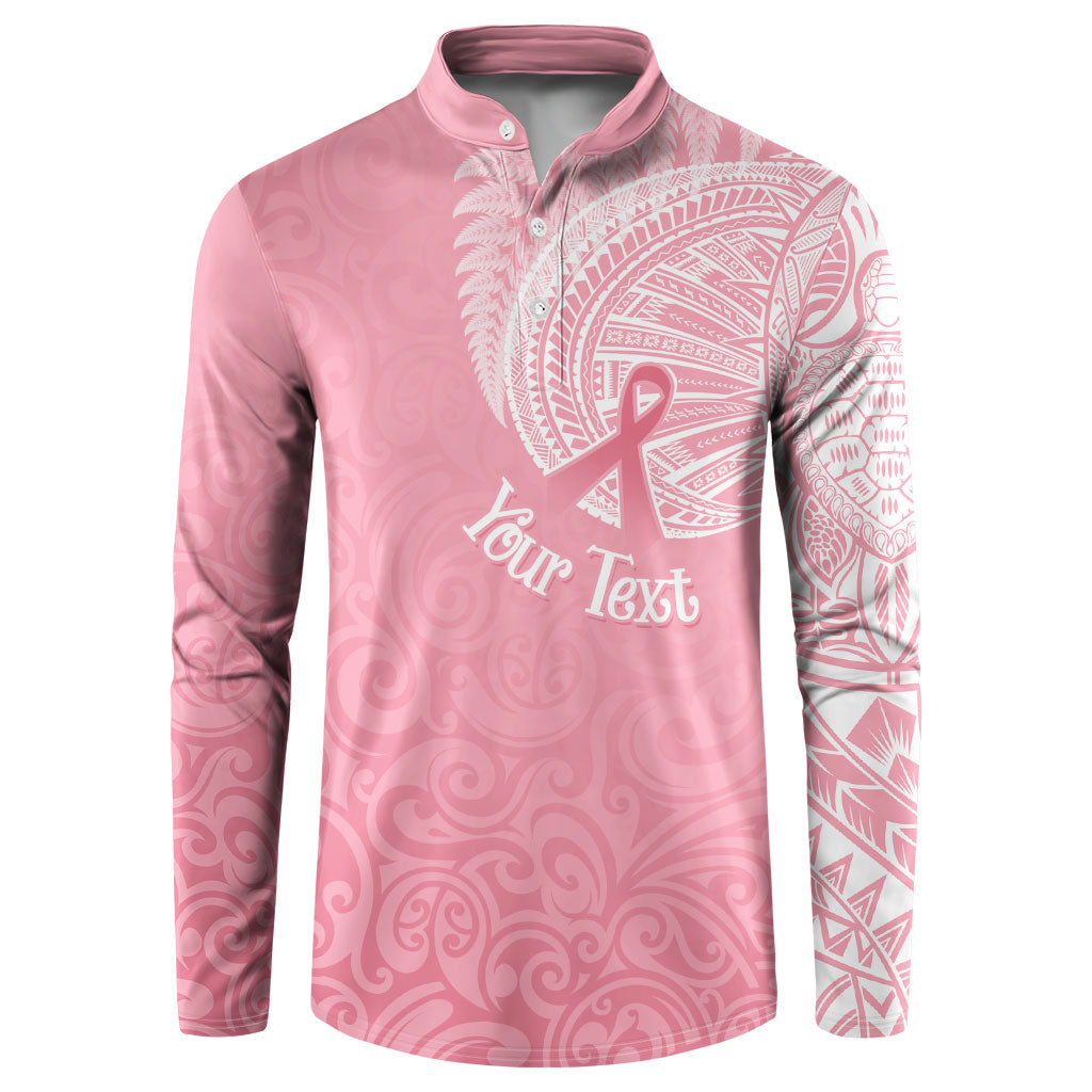 Personalised New Zealand Button Sweatshirt Pink Ribbon Tattoo Mix Silver Fern