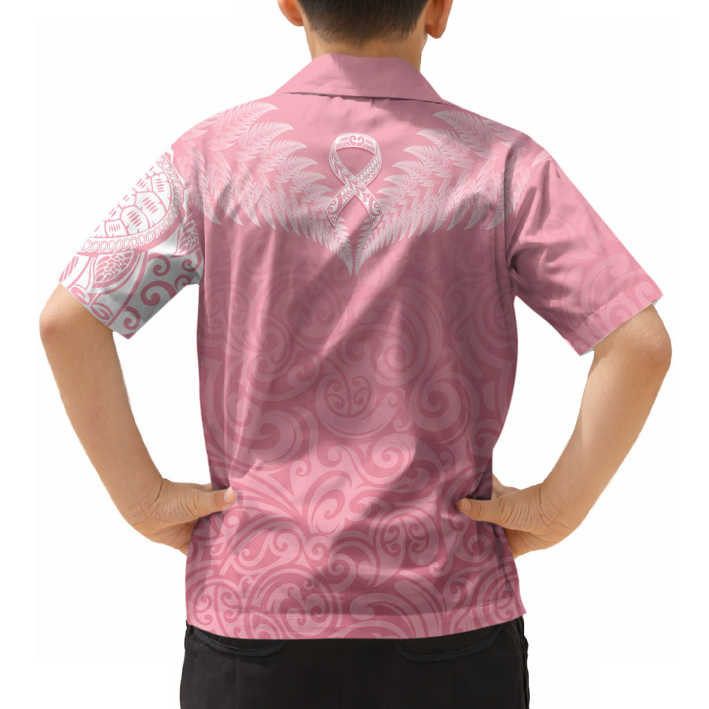 Personalised New Zealand Hawaiian Shirt Pink Ribbon Tattoo Mix Silver Fern