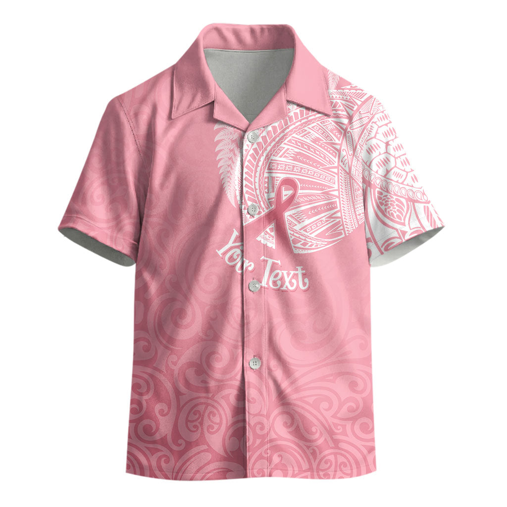 Personalised New Zealand Kid Hawaiian Shirt Pink Ribbon Tattoo Mix Silver Fern