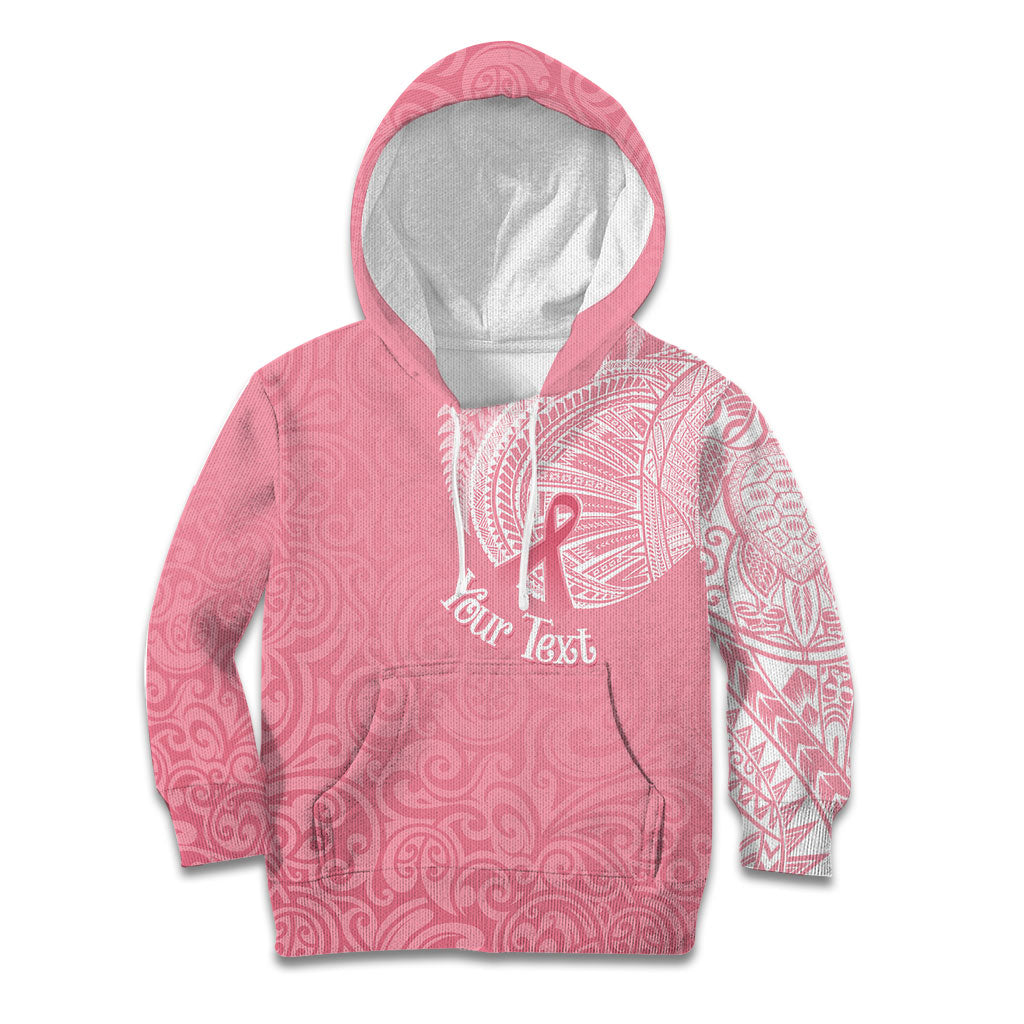 Personalised New Zealand Kid Hoodie Pink Ribbon Tattoo Mix Silver Fern