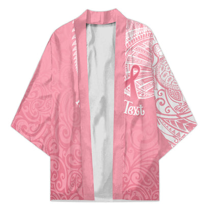 Personalised New Zealand Kimono Pink Ribbon Tattoo Mix Silver Fern