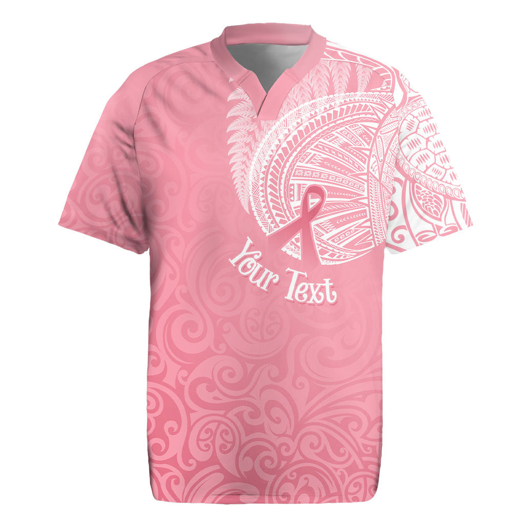 Personalised New Zealand Rugby Jersey Pink Ribbon Tattoo Mix Silver Fern