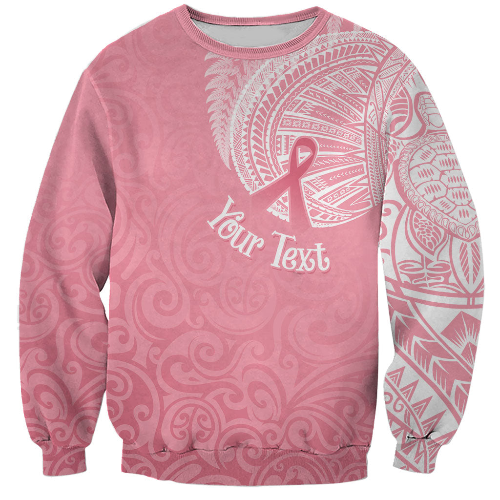Personalised New Zealand Sweatshirt Pink Ribbon Tattoo Mix Silver Fern