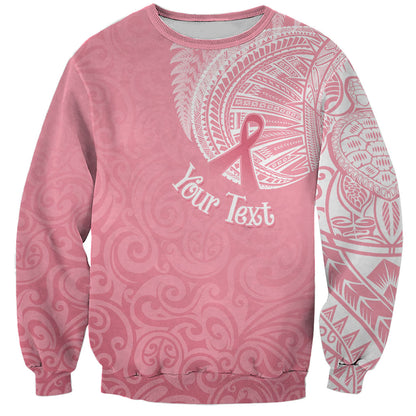 Personalised New Zealand Sweatshirt Pink Ribbon Tattoo Mix Silver Fern
