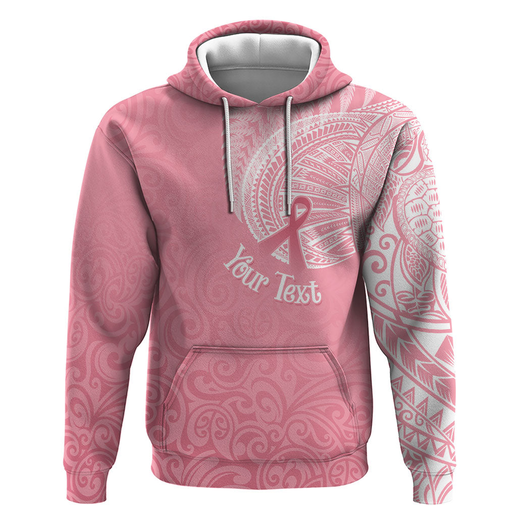 Personalised New Zealand Zip Hoodie Pink Ribbon Tattoo Mix Silver Fern