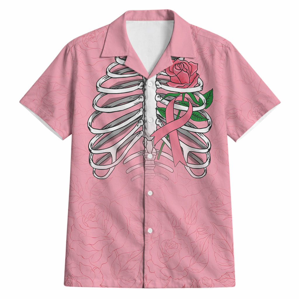 In October We Wear Pink Hawaiian Shirt Skull and Roses - Pink