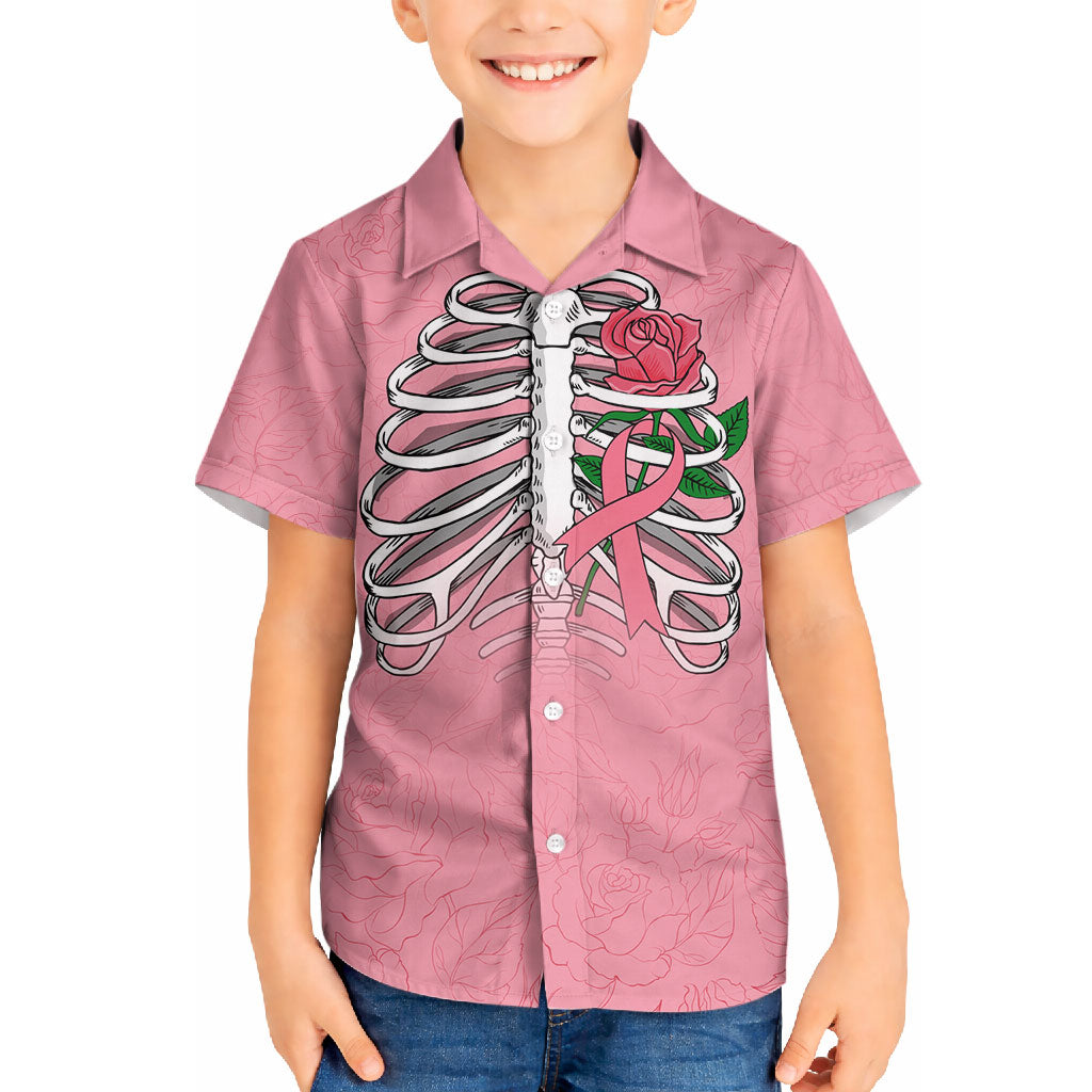In October We Wear Pink Hawaiian Shirt Skull and Roses - Pink