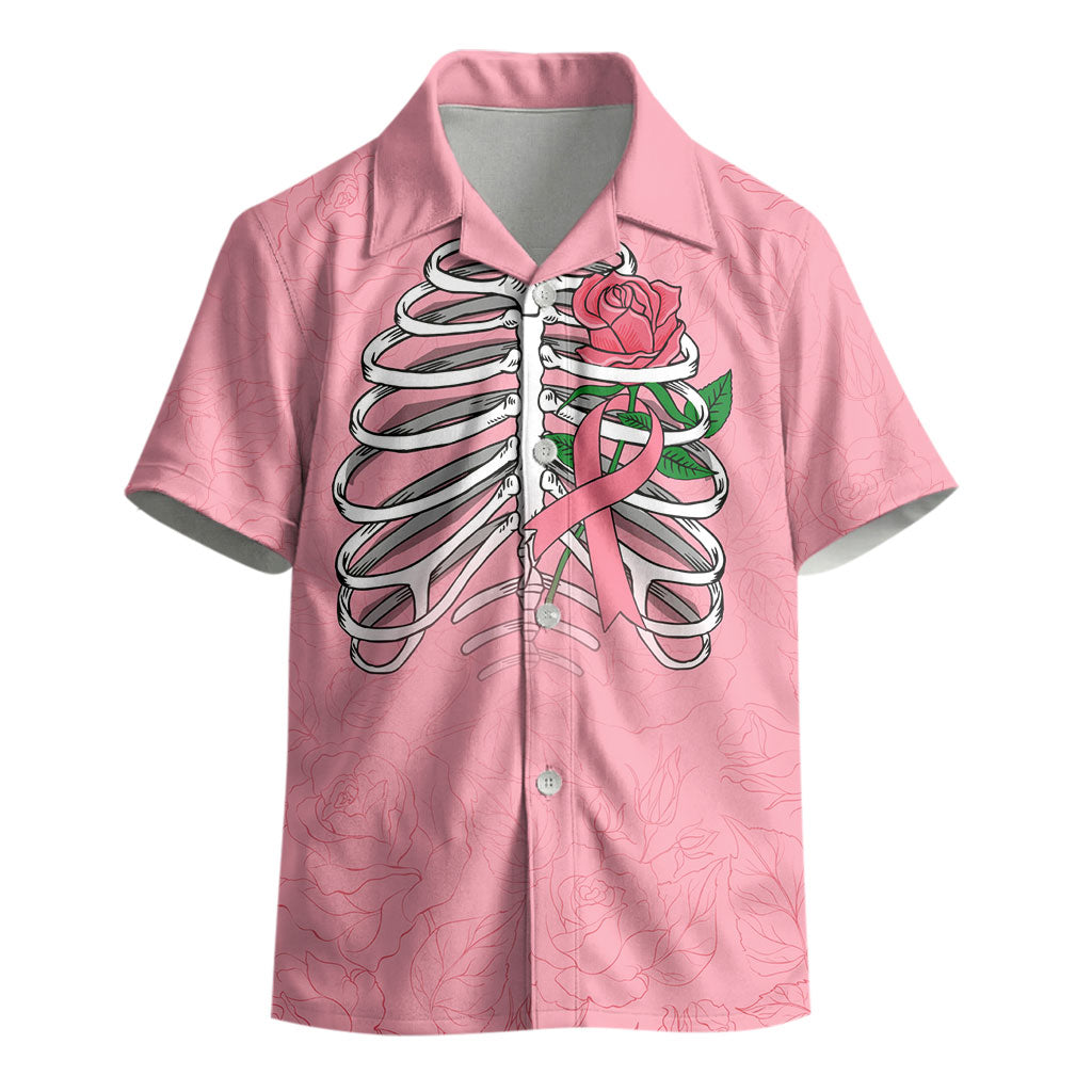 In October We Wear Pink Kid Hawaiian Shirt Skull and Roses - Pink