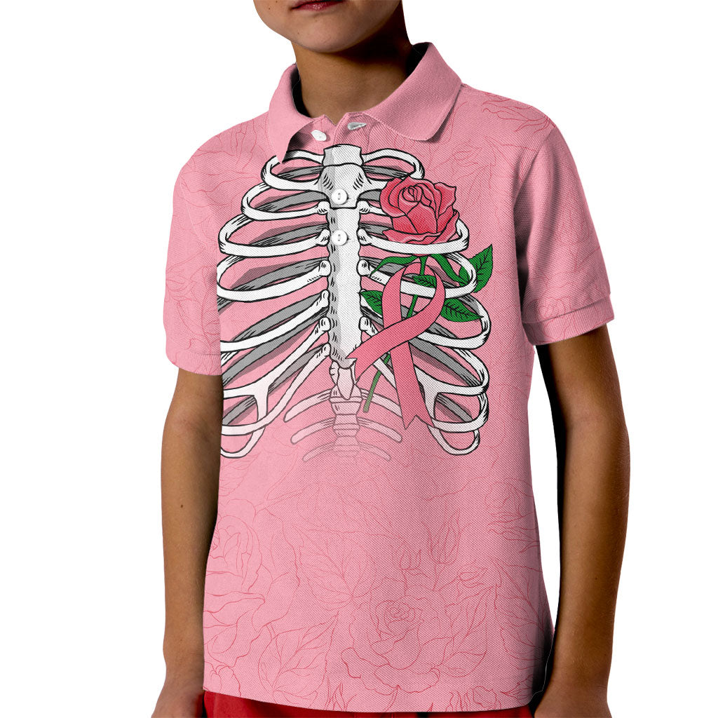In October We Wear Pink Kid Polo Shirt Skull and Roses - Pink