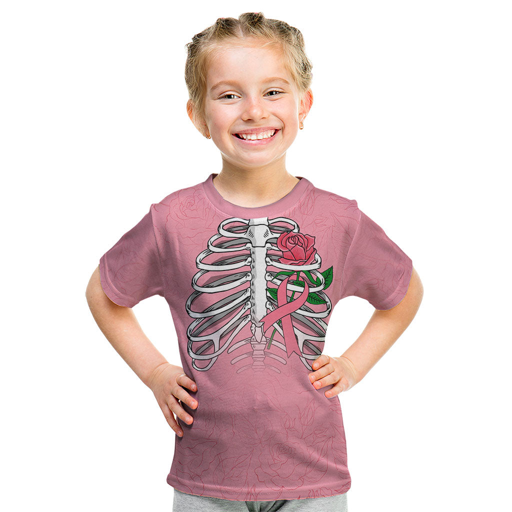 In October We Wear Pink Kid T Shirt Skull and Roses - Pink