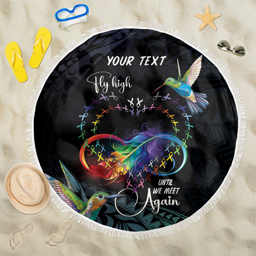 Polynesian Hummingbird - Fly High Until We Meet Again Personalized Beach Blanket