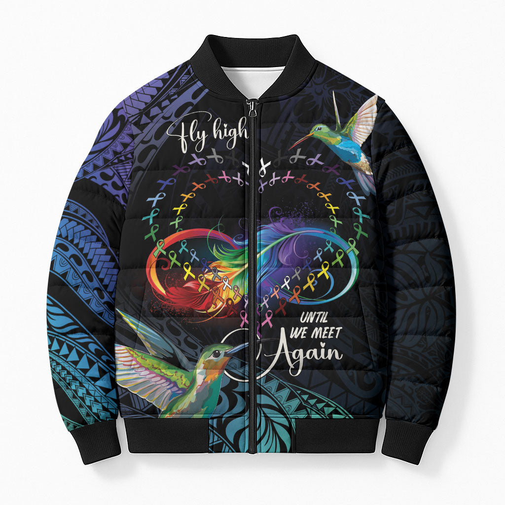 Polynesian Hummingbird - Fly High Until We Meet Again Personalized Bomber Puffer Jacket