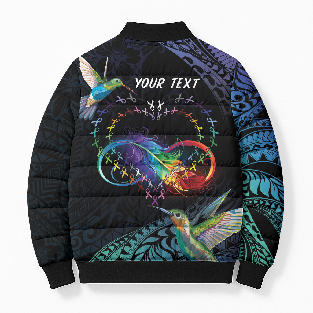 Polynesian Hummingbird - Fly High Until We Meet Again Personalized Bomber Puffer Jacket