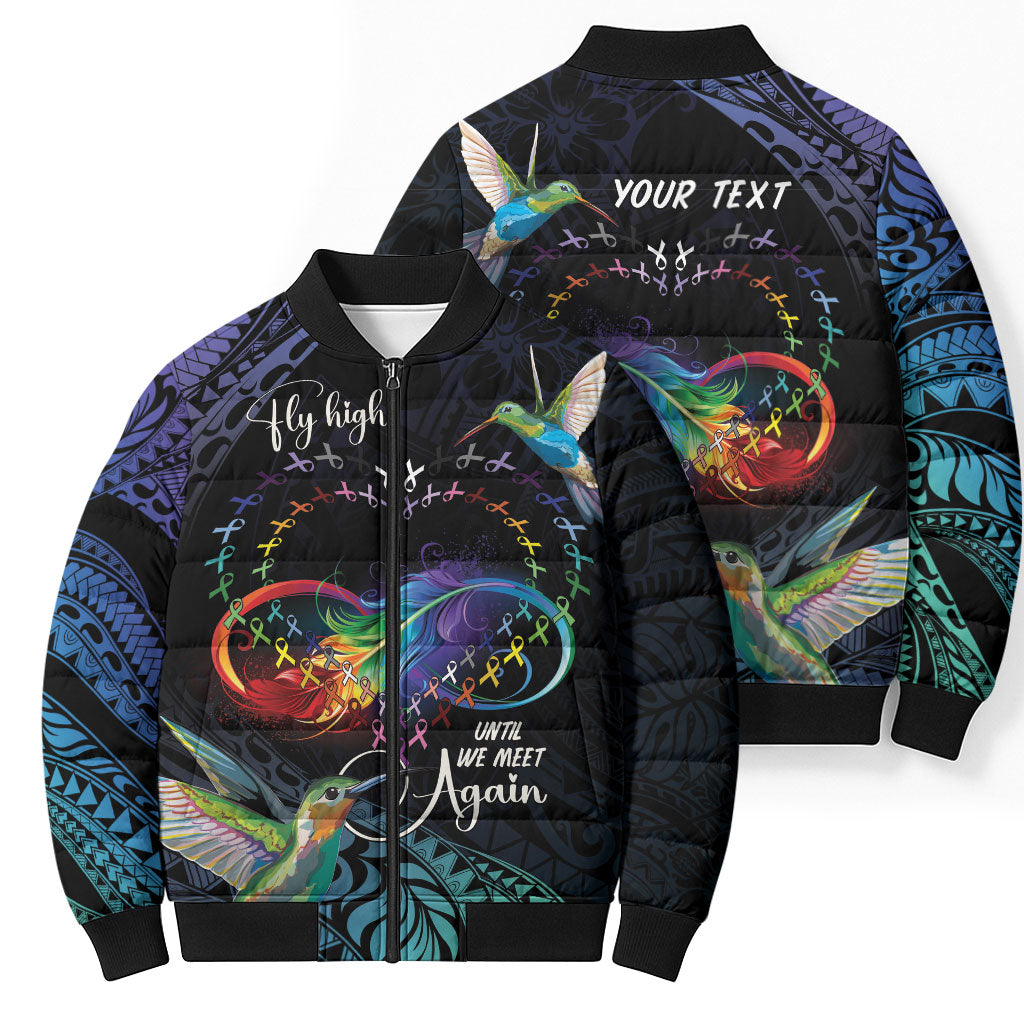 Polynesian Hummingbird - Fly High Until We Meet Again Personalized Bomber Puffer Jacket