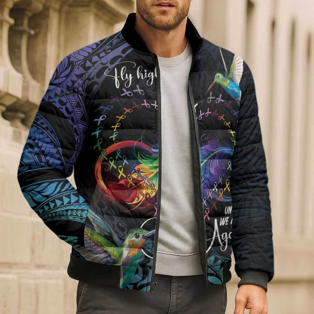 Polynesian Hummingbird - Fly High Until We Meet Again Personalized Bomber Puffer Jacket