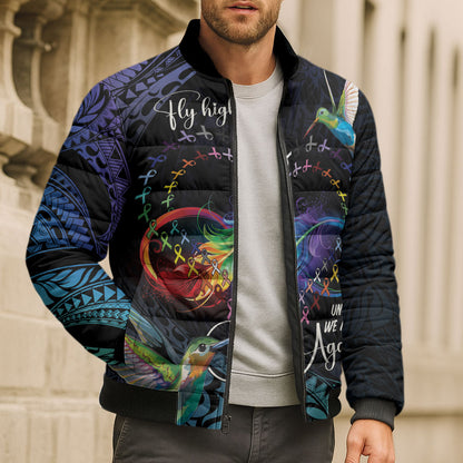 Polynesian Hummingbird - Fly High Until We Meet Again Personalized Bomber Puffer Jacket