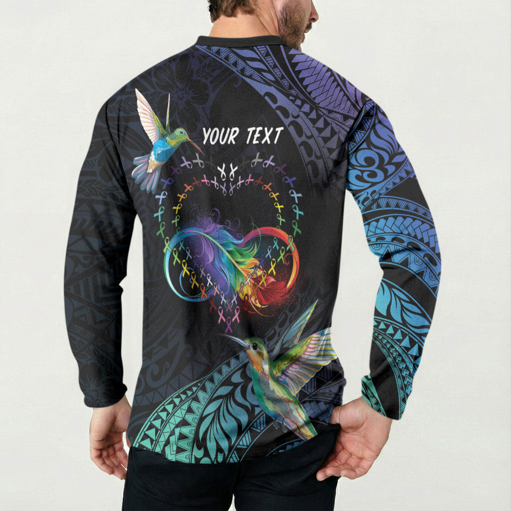 Polynesian Hummingbird - Fly High Until We Meet Again Personalized Button Sweatshirt