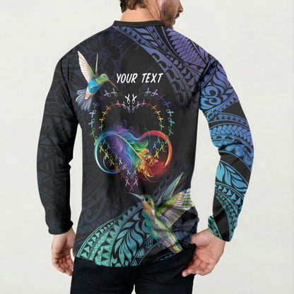 Polynesian Hummingbird - Fly High Until We Meet Again Personalized Button Sweatshirt