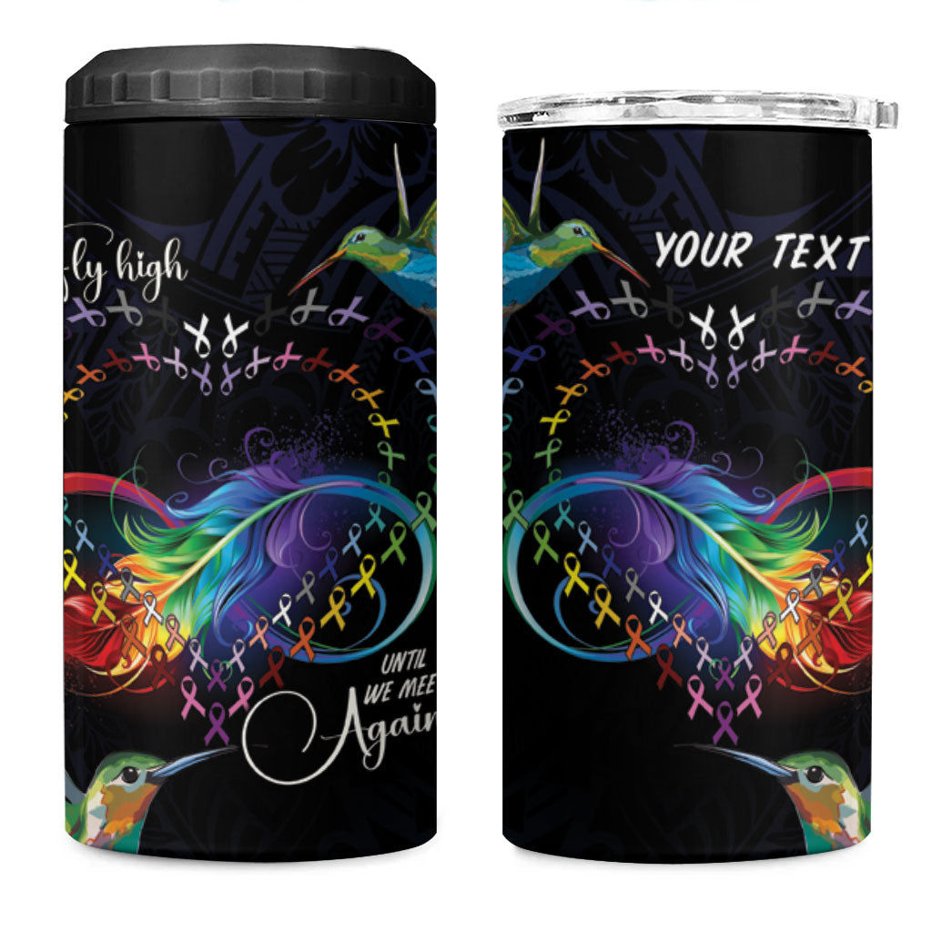 Polynesian Hummingbird - Fly High Until We Meet Again Personalized 4 in 1 Can Cooler Tumbler