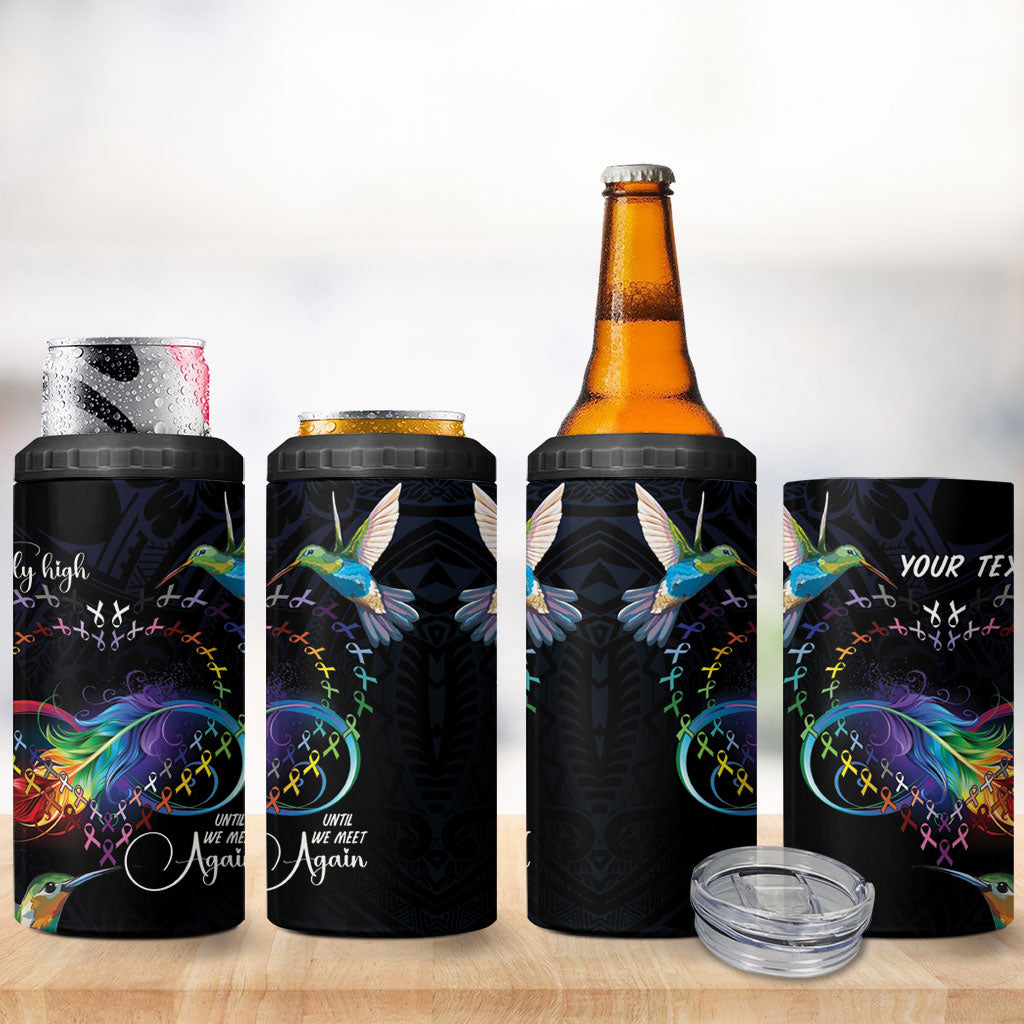 Polynesian Hummingbird - Fly High Until We Meet Again Personalized 4 in 1 Can Cooler Tumbler
