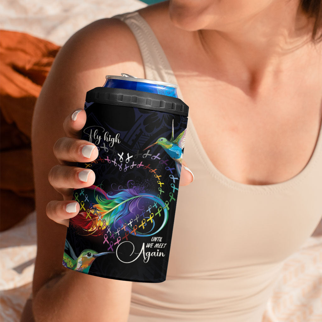 Polynesian Hummingbird - Fly High Until We Meet Again Personalized 4 in 1 Can Cooler Tumbler