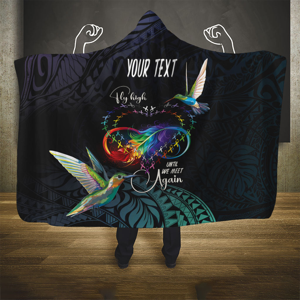 Polynesian Hummingbird - Fly High Until We Meet Again Personalized Hooded Blanket