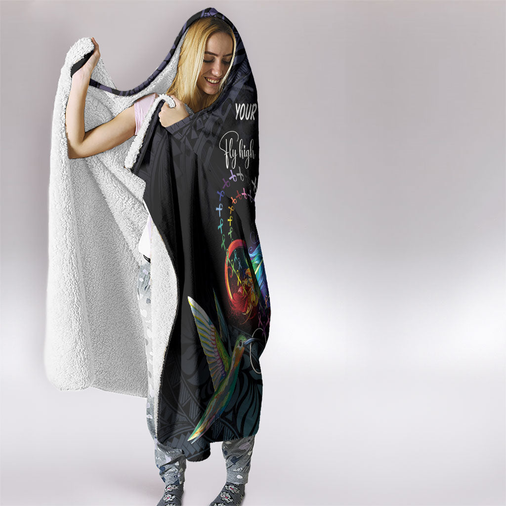Polynesian Hummingbird - Fly High Until We Meet Again Personalized Hooded Blanket