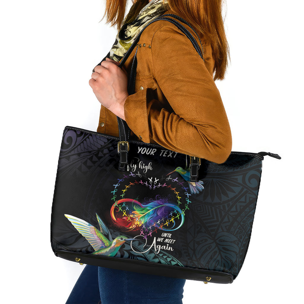 Polynesian Hummingbird - Fly High Until We Meet Again Personalized Leather Tote Bag