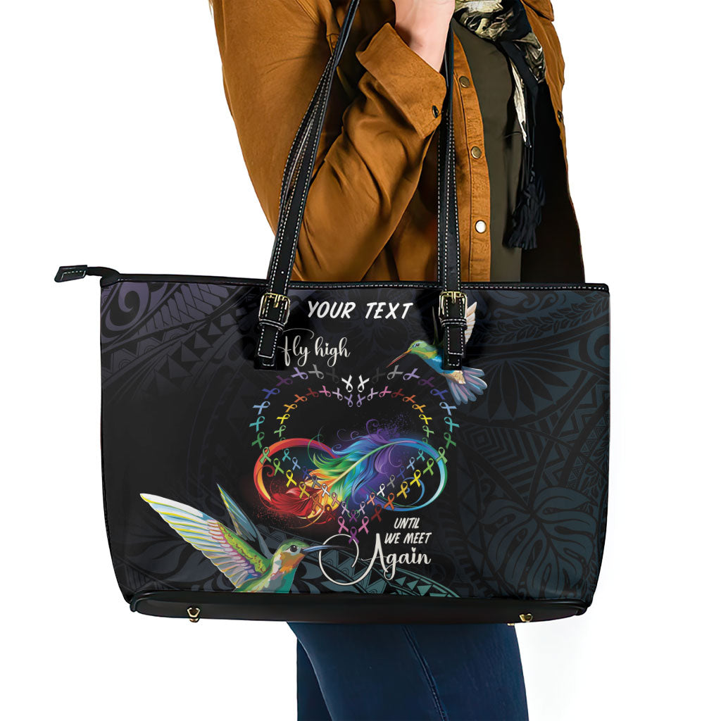 Polynesian Hummingbird - Fly High Until We Meet Again Personalized Leather Tote Bag