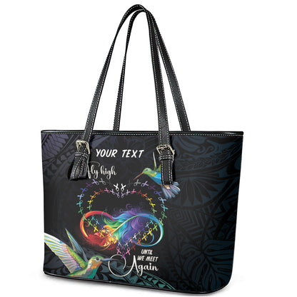Polynesian Hummingbird - Fly High Until We Meet Again Personalized Leather Tote Bag