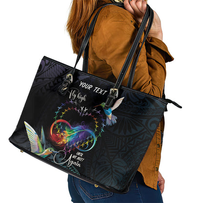 Polynesian Hummingbird - Fly High Until We Meet Again Personalized Leather Tote Bag