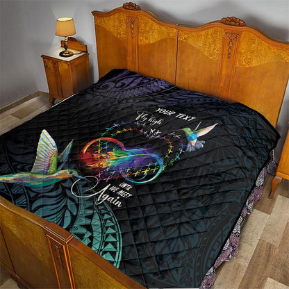 Polynesian Hummingbird - Fly High Until We Meet Again Personalized Quilt