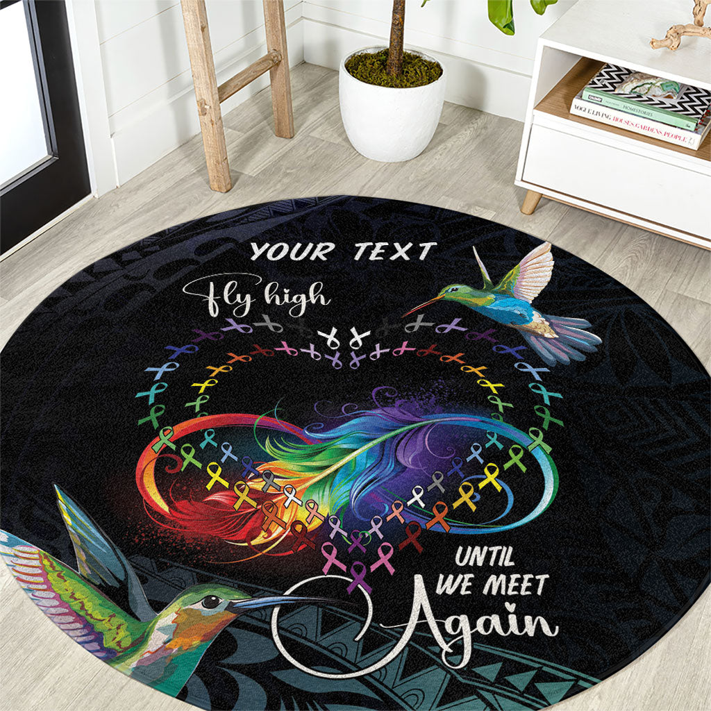 Polynesian Hummingbird - Fly High Until We Meet Again Personalized Round Carpet