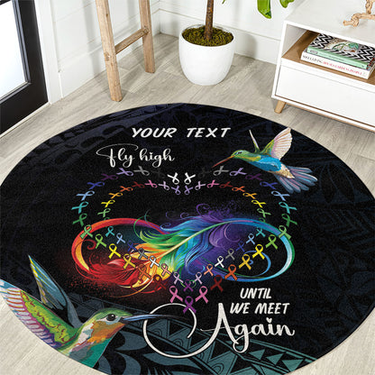 Polynesian Hummingbird - Fly High Until We Meet Again Personalized Round Carpet