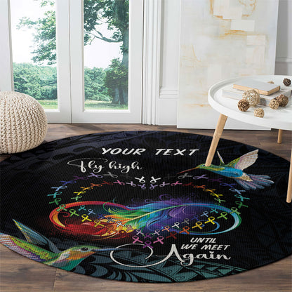 Polynesian Hummingbird - Fly High Until We Meet Again Personalized Round Carpet
