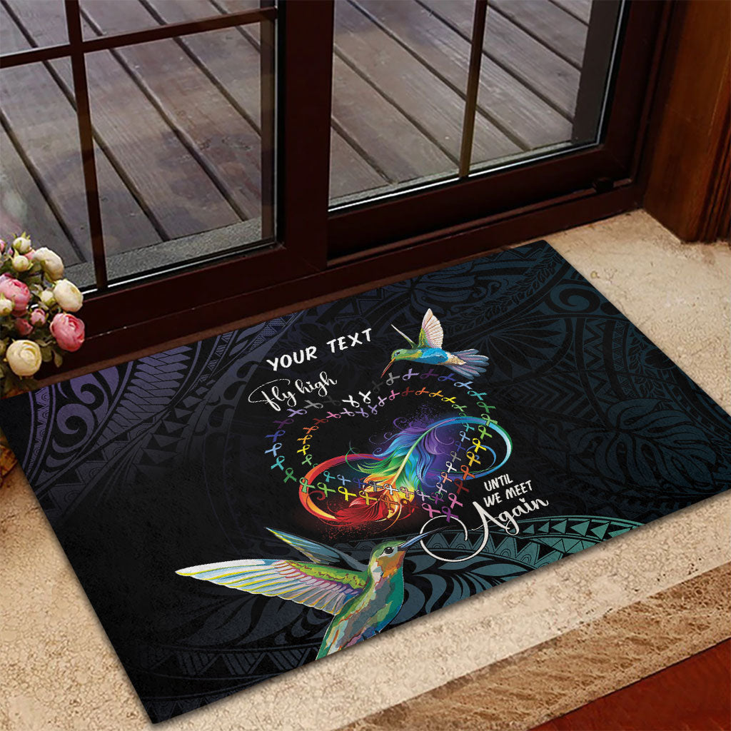 Polynesian Hummingbird - Fly High Until We Meet Again Personalized Rubber Doormat