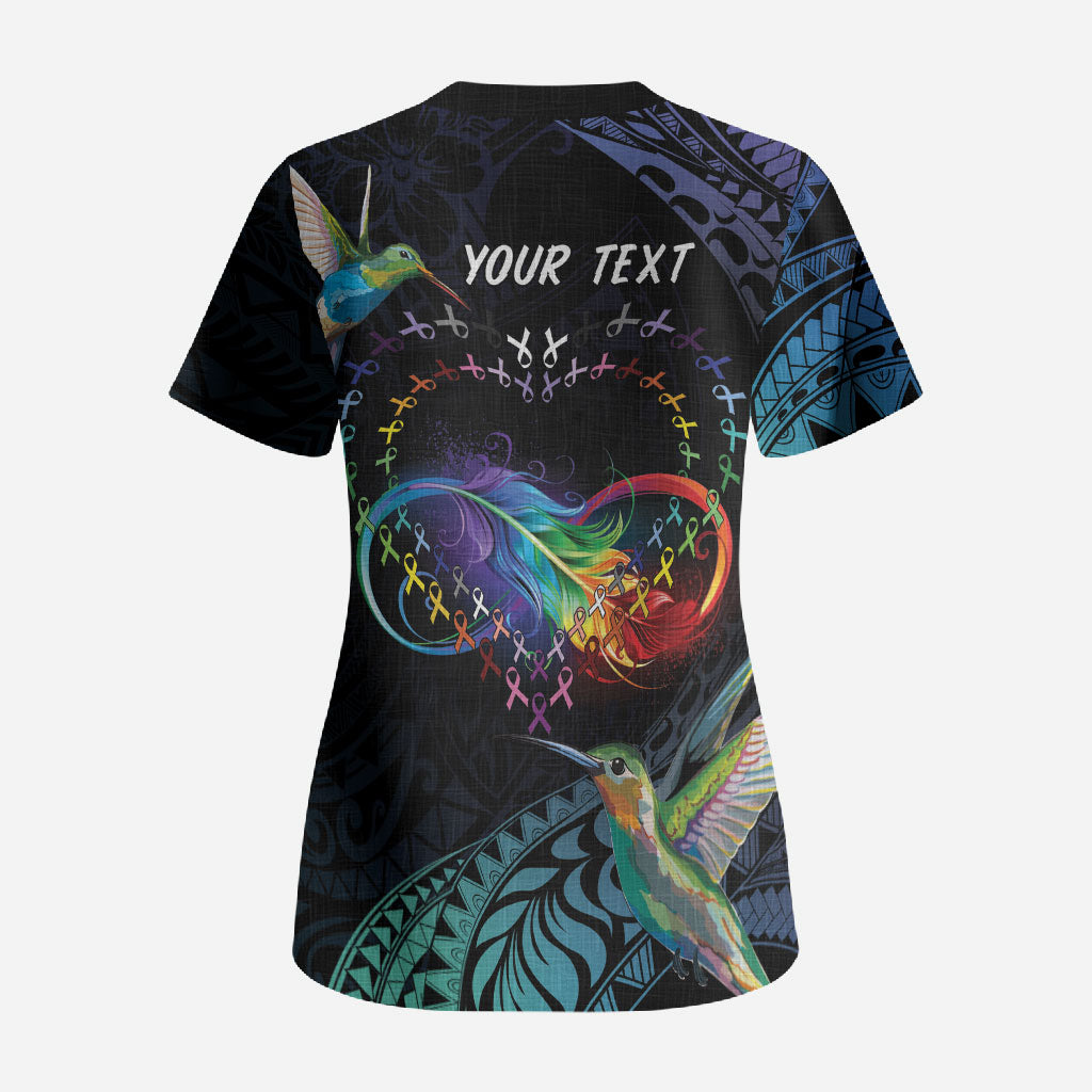 Polynesian Hummingbird - Fly High Until We Meet Again Personalized Scrub Top