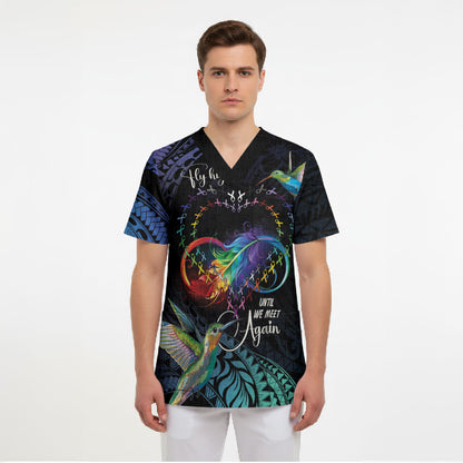 Polynesian Hummingbird - Fly High Until We Meet Again Personalized Scrub Top