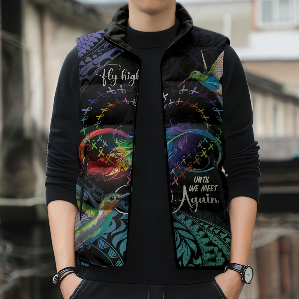 Polynesian Hummingbird - Fly High Until We Meet Again Personalized Sleeveless Puffer Jacket