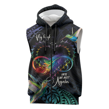 Polynesian Hummingbird - Fly High Until We Meet Again Personalized Sleeveless Zip Hoodie