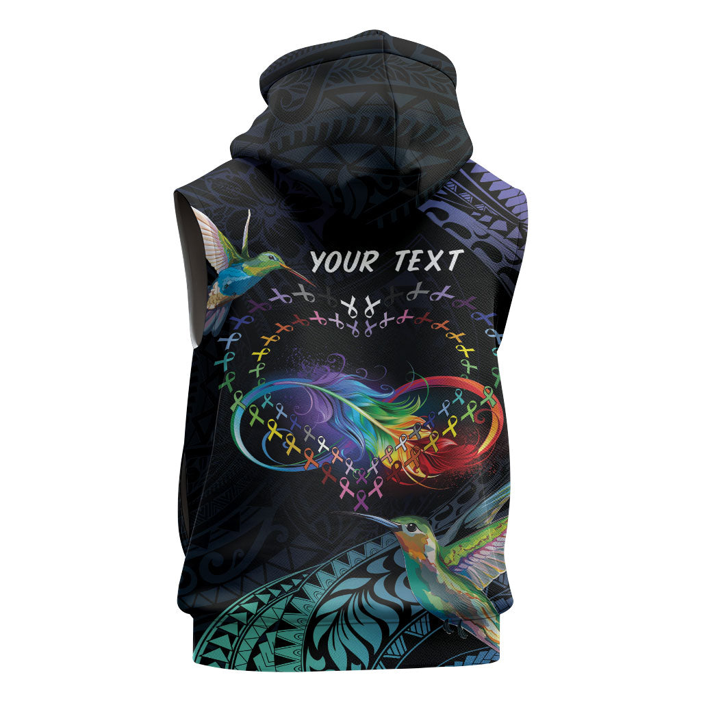 Polynesian Hummingbird - Fly High Until We Meet Again Personalized Sleeveless Zip Hoodie