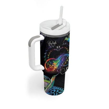 Polynesian Hummingbird - Fly High Until We Meet Again Personalized Tumbler With Handle