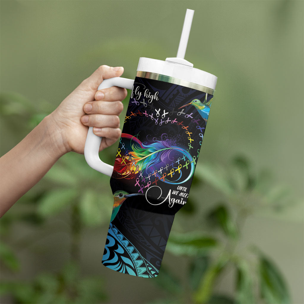 Polynesian Hummingbird - Fly High Until We Meet Again Personalized Tumbler With Handle