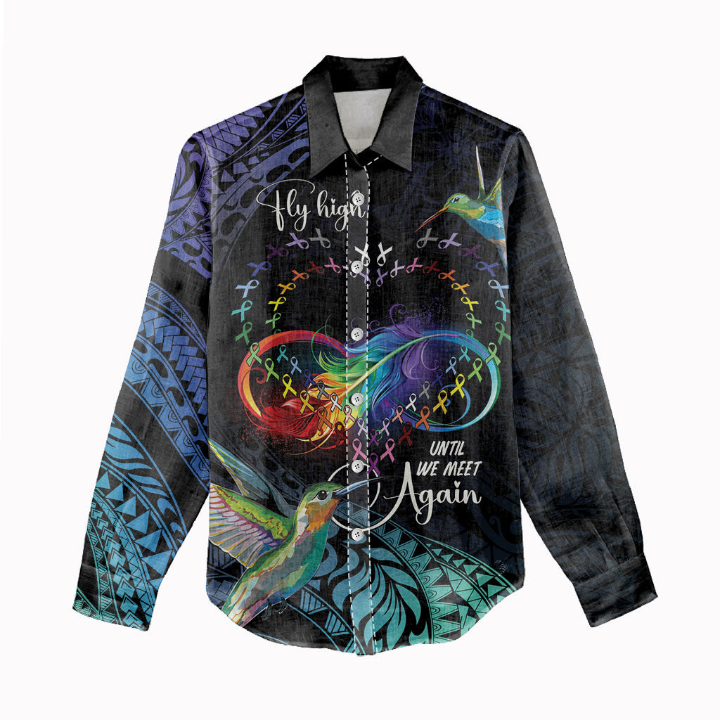 Polynesian Hummingbird - Fly High Until We Meet Again Personalized Women Casual Shirt