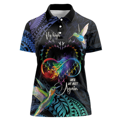 Polynesian Hummingbird - Fly High Until We Meet Again Personalized Women Polo Shirt