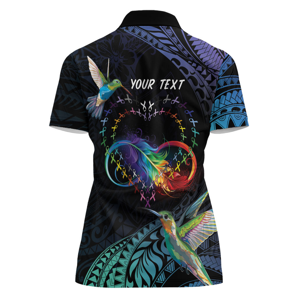 Polynesian Hummingbird - Fly High Until We Meet Again Personalized Women Polo Shirt
