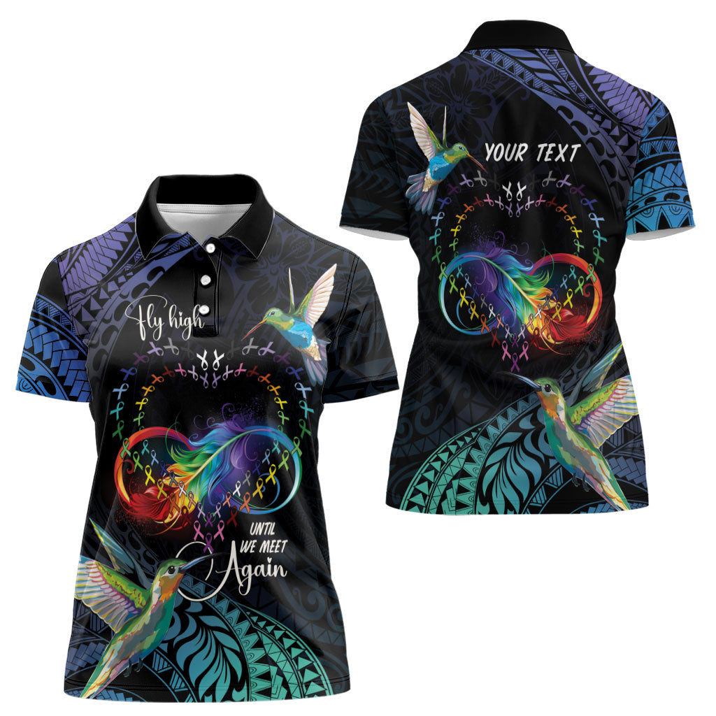 Polynesian Hummingbird - Fly High Until We Meet Again Personalized Women Polo Shirt